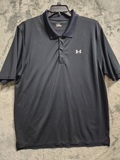 Under Armour HeatGear Men's XXL Black Polo Shirt Short Sleeve Polyester Blend
