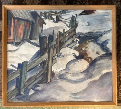 Aquarell Winterlandschaft Bad Aussee Hanns Kobinger - Bild 1 von 3