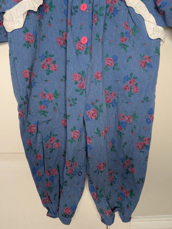 Conjunto/Mono Vaquero Vintage Niña LIGHTNING BUG COTTAGECORE Talla 24 Meses Foto 3 de 4