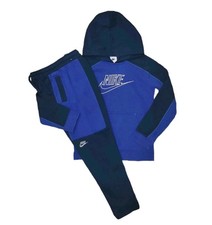 Nike Sportswear Yth Medium 10-12 Blue Colorblock Amplify Joggers  Hoodie Set