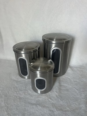 RE Room Essentials - 3 Piece Stainless Metal Canister Set