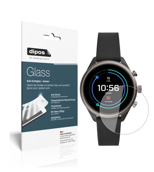 2X Schutzfolie FüR Fossil Sport Smartwatch - Anti-Shock 9H Folie Dipos Glass-image