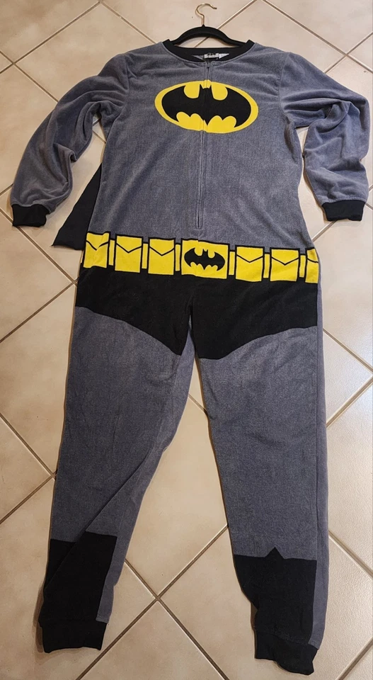 Traje de hombre Batman Union pijama con capa ropa de dormir de una pieza talla: mediana, cremallera Foto 3 de 4