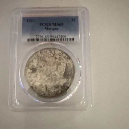 1921 Morgan Dollar $1 PCGS MS65 Silver Coin Cert# 7296.65/55447406