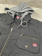 Wrangler Workwear Mens Canvas Hooded Shirt Jacket 2XL Black New