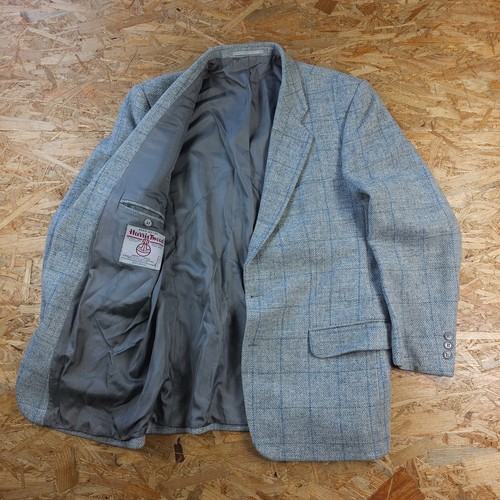 Harris Tweed Wool Blazer Blue Casual Preppy Oldmoney Vintage 50 - Picture 7 of 11