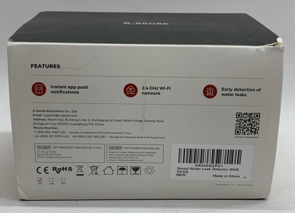 X-Sense Wi-Fi Water Leak Detector, Smart Water Sensor Alarm Water Detector (3) - Image 2 of 4
