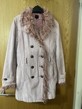 Miss Posh  Pink Coat With Fur And Two Front Pockets And Buttons Size S