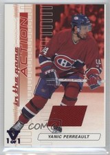 2003-04 ITG Action Game-Used Jerseys Ruby Vault Purple 1/1 Yanic Perreault 2a8