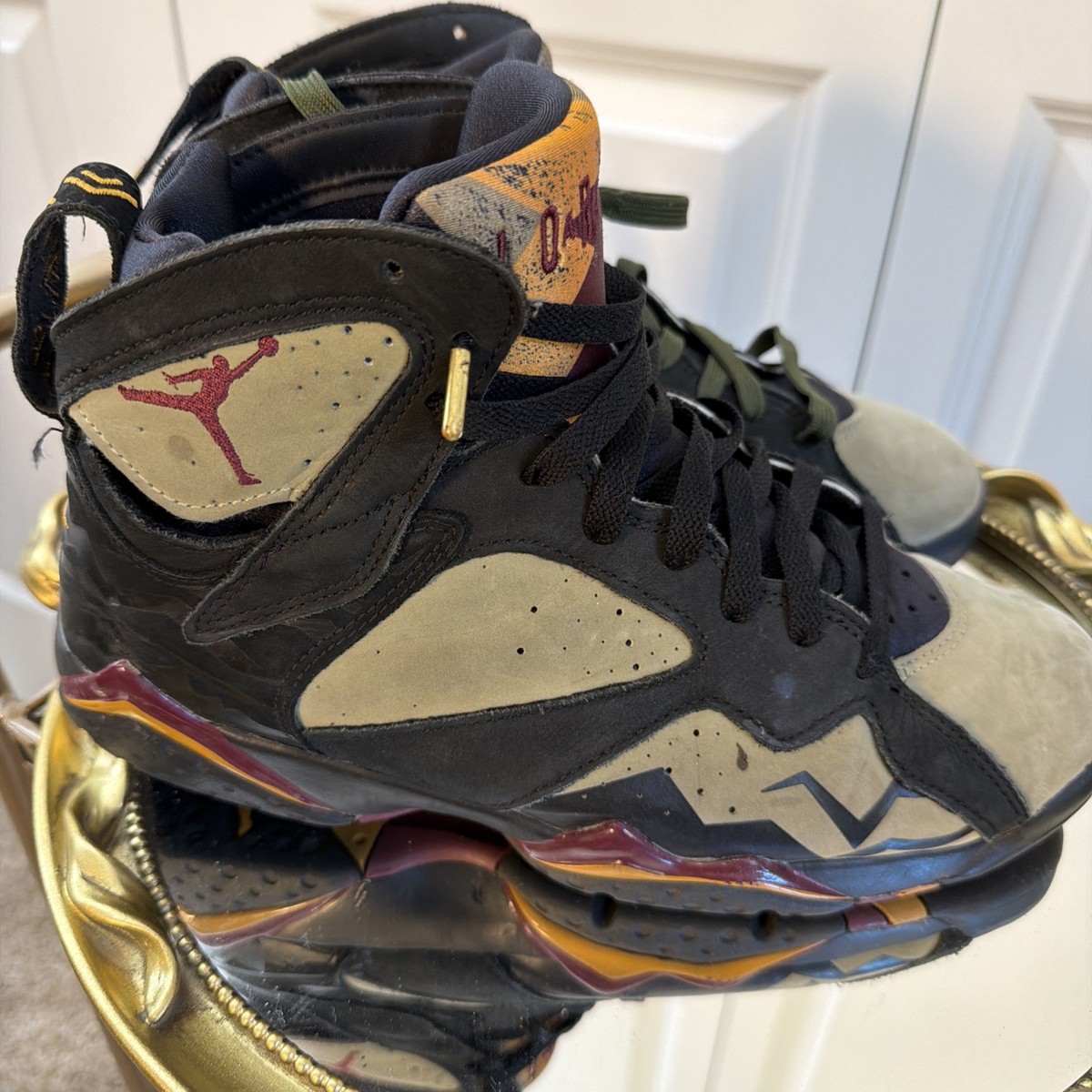 Nike Air Jordan 7 Retro Se Black-Cherrywood Red Mens Sz 8.5