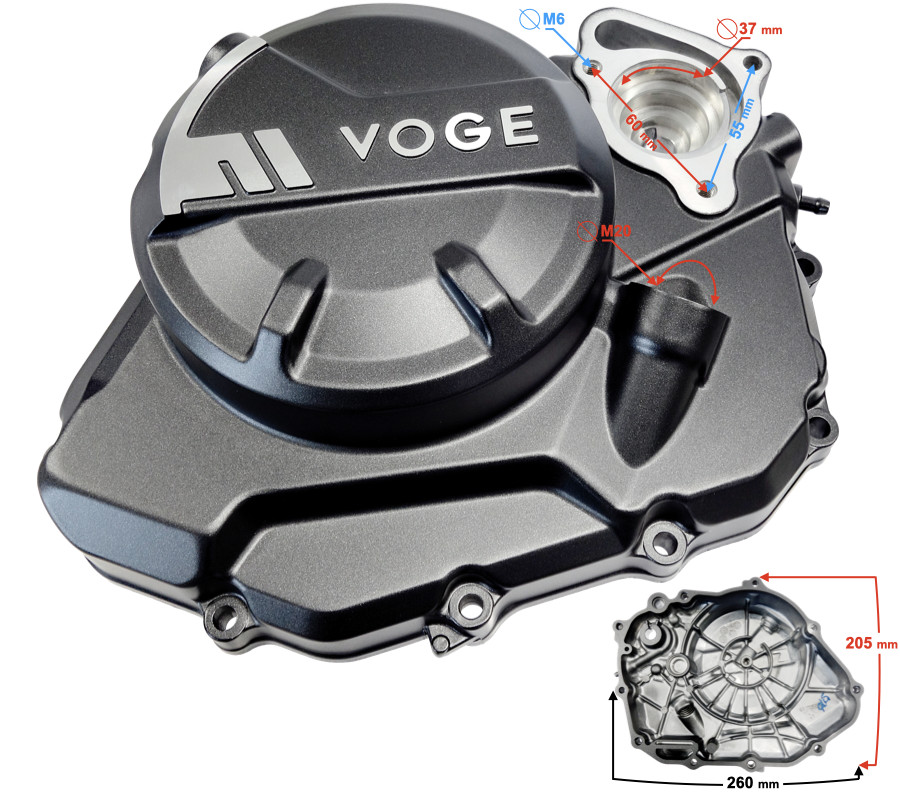 Couvercle de moteur droit VOGE 125R Carter aluminium haute résistance