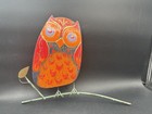 Vintage Curtis Jere Enamel on Copper Orange Owl on Branch Wall Art — photo 1