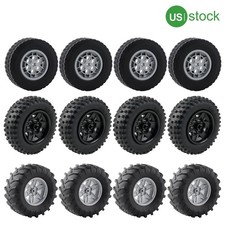 4PCS Building Blocks Wheels Tires Sets: 62.4/75.1/107mm for MOC Technic Car US