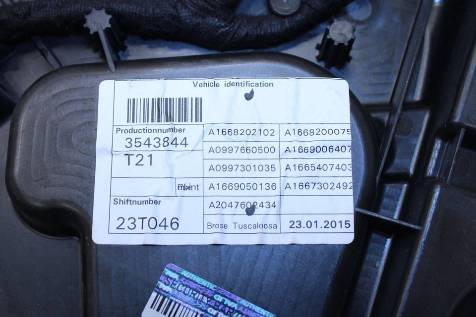 Regulador de ventana de puerta derecha 12-15 Mercedes-Benz ML350 RR con placa portadora y motor Foto 3 de 4