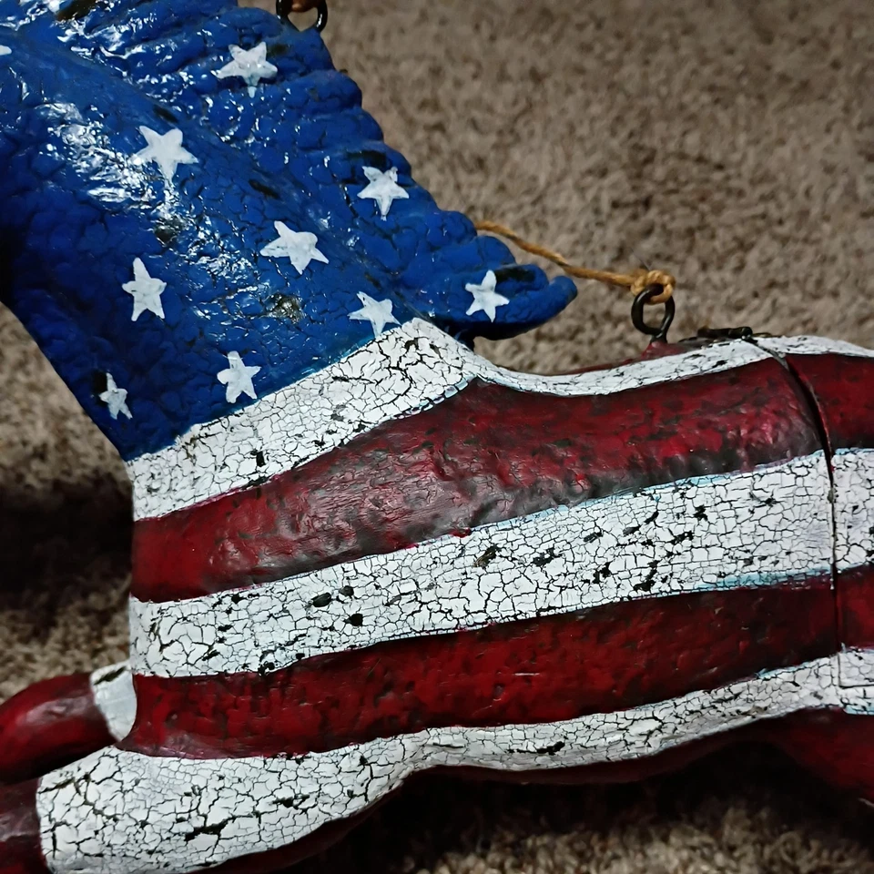 Americana Patriotic Horse Resina Birdhouse Primitivo Rojo Azul Blanco  Foto 4 de 4