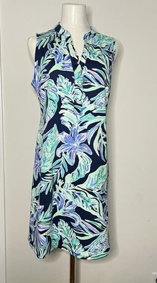 Lilly Pulitzer Women s Sherryn Shift Sz M Blue Preppy Coastal Cruise Dress