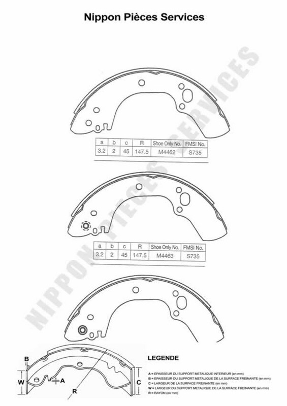 Garnitures de frein NPS I350U02 pour Isuzu 5878317230 et 93172113 arrière
