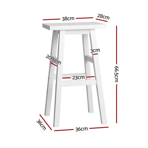 Artiss 4x Bar Stools Kitchen Dining Chairs Counter Stool Wooden White - Picture 4 of 9