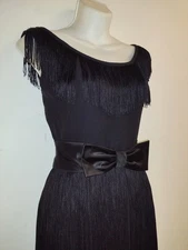 VaVa VOOM Vintage 1960s Audrey Hepburn Fringe LBD Cocktail Dress WOW!