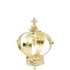 Our Lady of Fatima Gold Tone Metal Filigree Crown with Gem Accents for Statues