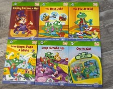 Lot 6 LeapFrog Tag Reader Paperback Books  Consonants  short vowels Set EUC