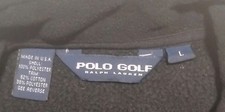 VTG 90s Polo Golf Ralph Lauren Polartec Fleece Vest Black Blue Collar Mens L