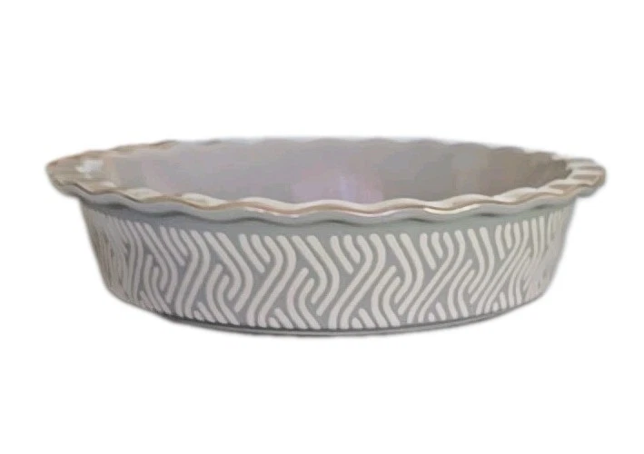 Thyme & Table ~ MADISON ~ Multicolored ~ 9" Stoneware ~ Pie Plate ~ Ruffled Edge