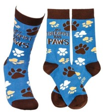 Primitives by Kathy Cotton Nylon Spandex Novelty Socks - Therapist Has Paws