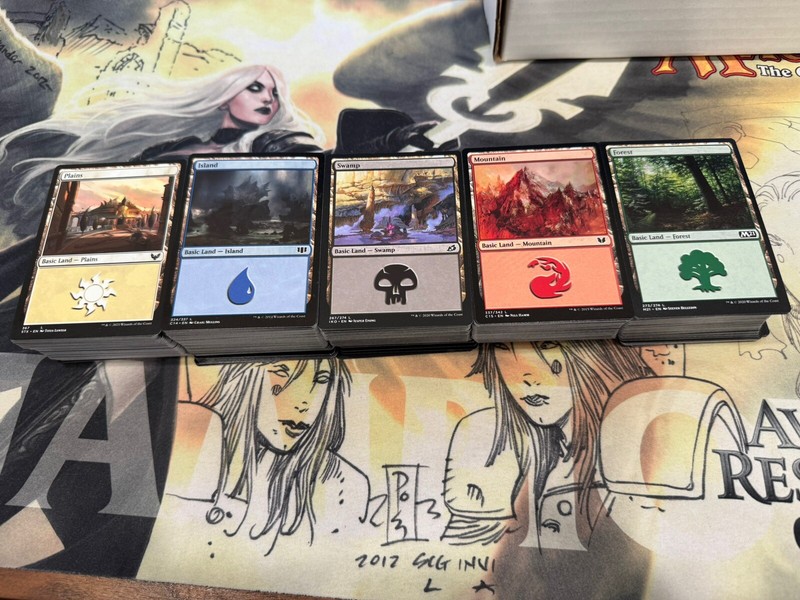 500 Magic the Gathering Basic Land - 100 of each + Card Storage Box - MTG LOT