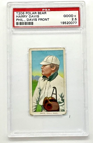 1909 T206 Polar Bear, Harry Davis, PSA 2.5