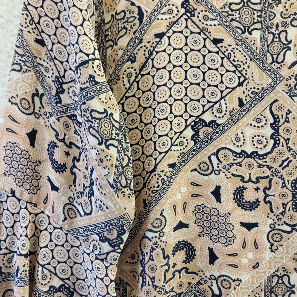 Valerie Stevens 衬衫女式 XL 佩斯利波西米亚长袖衬衫 Popover 农民 — 第 4/4 张图片