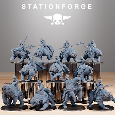 Grim Guard Bear Riders x 11, Rough Ground Division, Stationforge