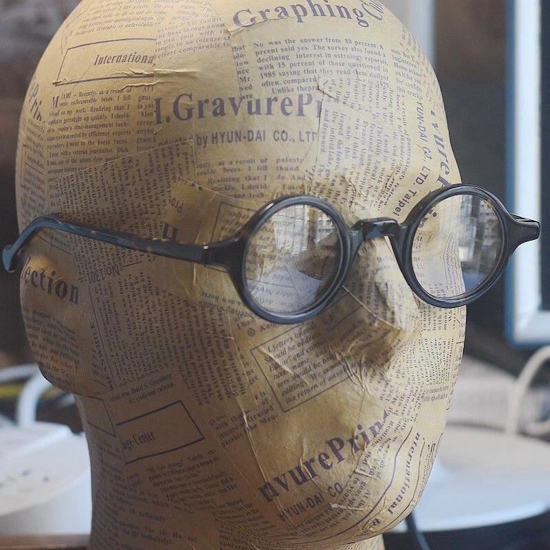 Marco de gafas redondo de acetato sólido para hombre retro tortuga lentes circulares Foto 4 de 4