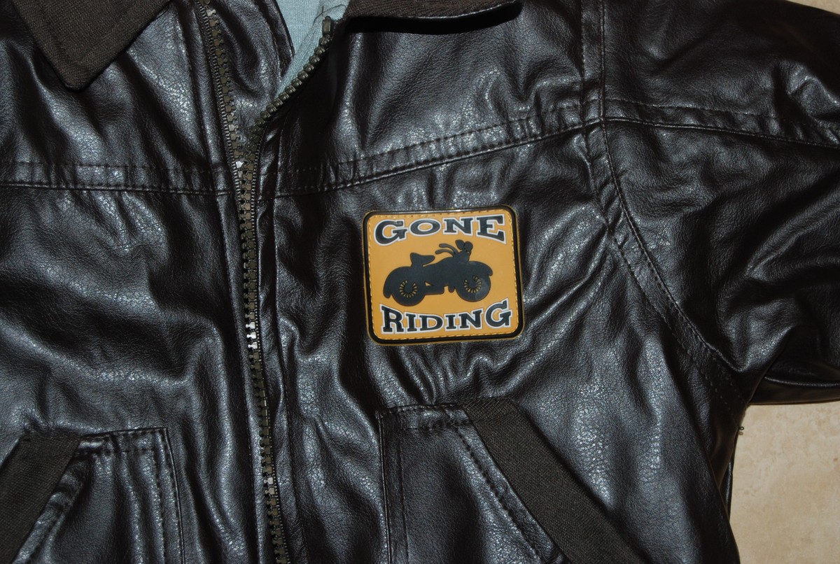 Brown Faux Leather Zip Front No Name Brand Motorcycle Bomber