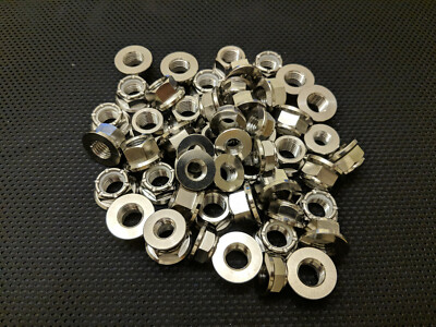 Titan Kettenradmuttern Ti Nyloc Flanschmuttern Sets M10 M8 M12 Standard gebohrt