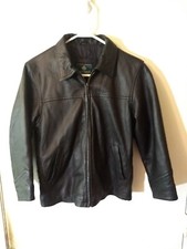 Rainforest Womens Black Leather Jacket, Size: M #jr26+4