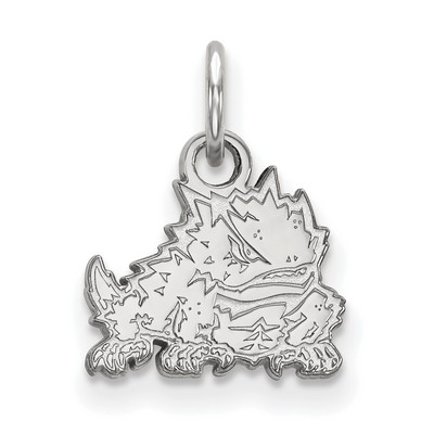 14k White Gold Texas Christian University Horned Frogs School Mascot Pendant