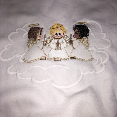 Vintage B Wear Lee Sports Angel Embroidered Sweatshirt Size Large 