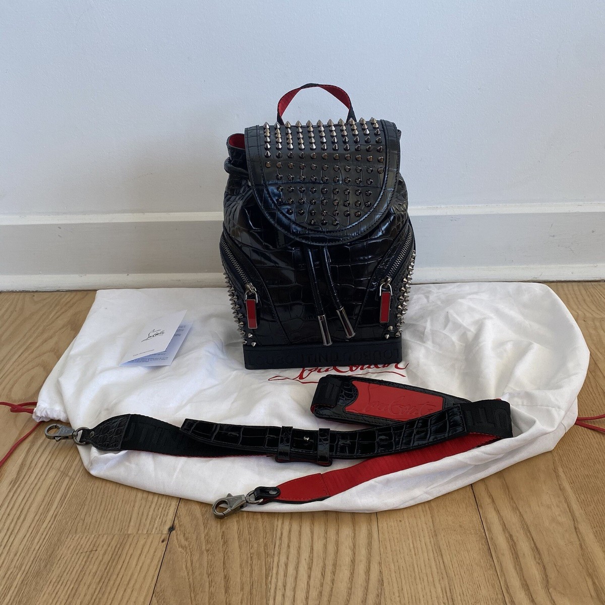 バッグ 00s croco leather studs backpack luxury-crocodile-genuine-