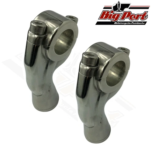 Stainless Motorcycle 7/8" 22mm Handlebar Riser Clamp 3.5" Rise Bobber Chopper