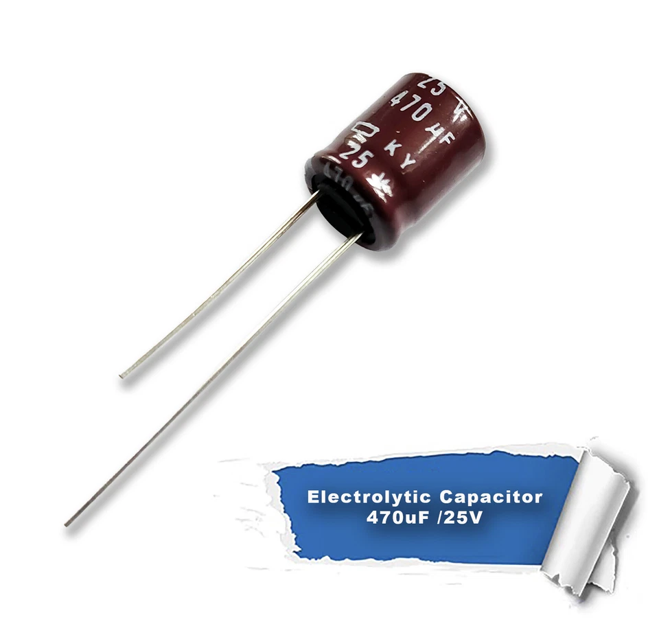 NIPPON CHEMI-CON 470uF 25V radial electrolytic capacitor 12.5*10mm very low ESR