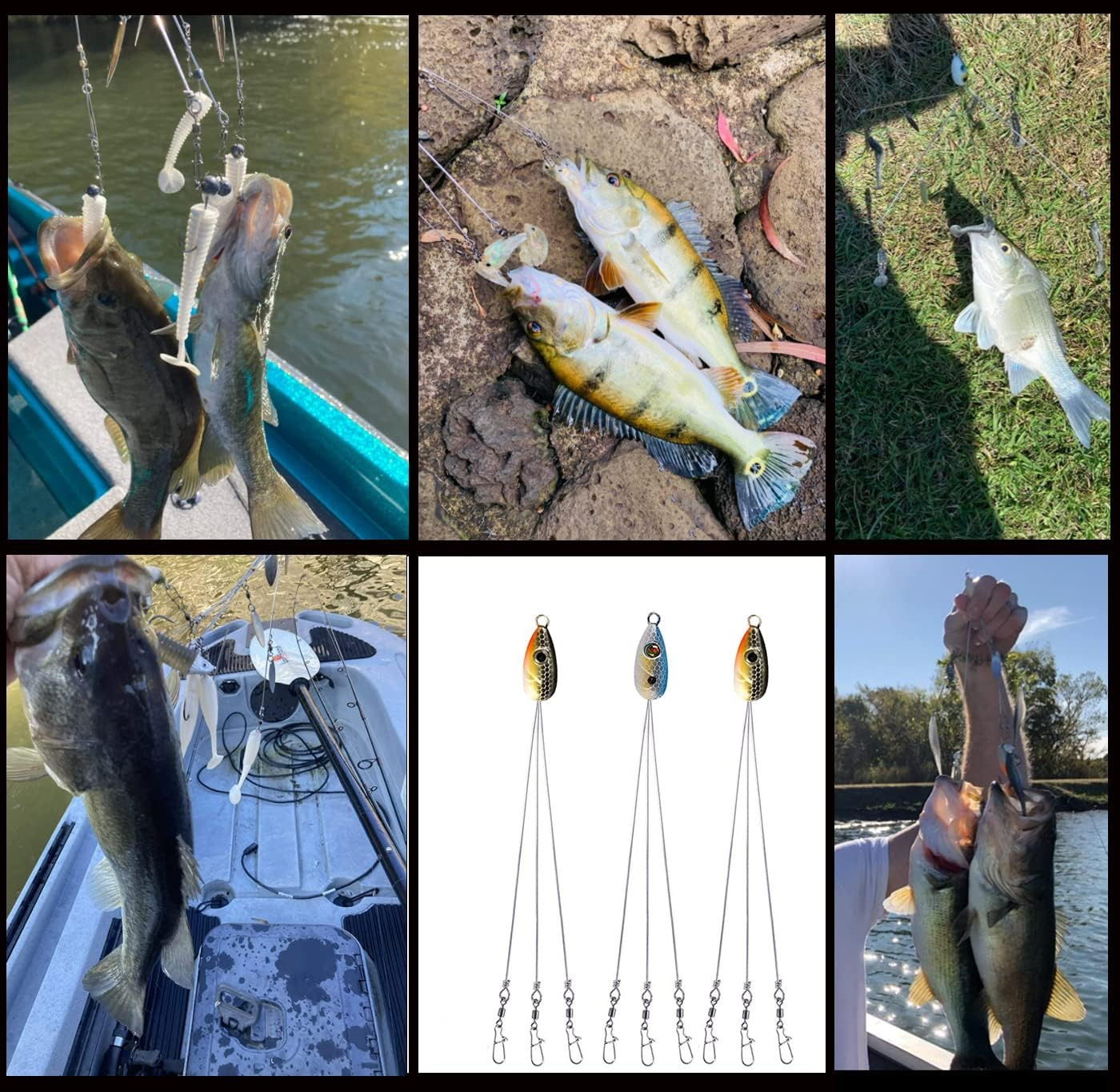 Alabama Rig for Bass Striper Fishing 3 Arms Umbrella A-Rig Fishing Lure Kit for - Image 5