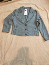 Ladies Grey Wool Blend Jacket Size 8 Petite Lee Cooper Small 3 Buttoned Bnwt
