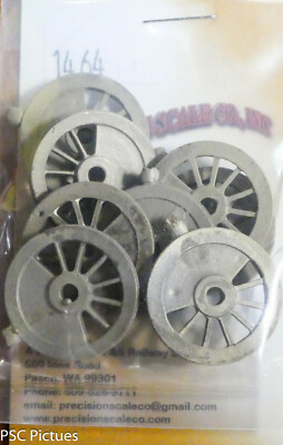 Precision Scale O #1464 Driver Center, D&RGW C-25, 42'' 6-Spoke (Brass) 8 in pkg