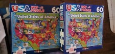 New lot of 2 USA Map Puzzle 60 Piece Kids Age 6 9  X 11  