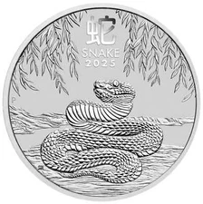 2025 Australia Lunar Series III Year of the Snake 1 oz Silver BU Coin