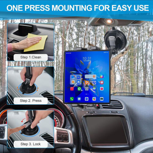 Car Mount Car Phone Holder Phone Stand For 4.7-12" iPhone iPad Tablet Universal - Picture 12 of 13