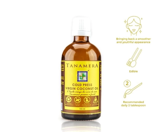 Tanamera Cold Pressed Virgin Coconut Massage Oil for Natural Moisturizing Body Care