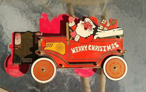 Beautiful Vintage Christmas Mobile Santa Modal A Car Japan - Picture 10 of 12