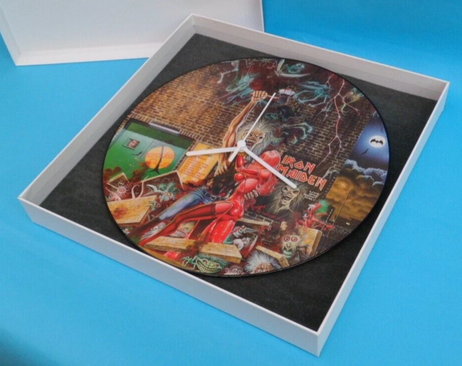 IRON MAIDEN CLOCK Upcycled Vinyl ROCK Record Picture Disc 12P130 12" Wall Clock - Image 3 of 4